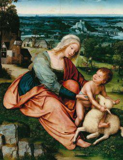 Quentin Matsys Madonna and Child with the Lamb. France oil painting art